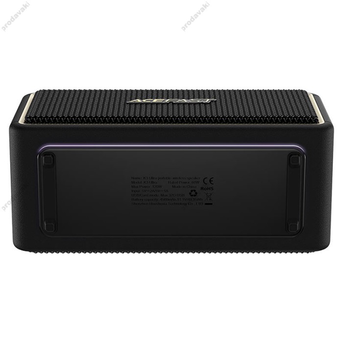 Портативна колонка Bluetooth ACEFAST K3 Ultra portable wireless speaker BT5.4 USBTF/AUX TWS 120W Black